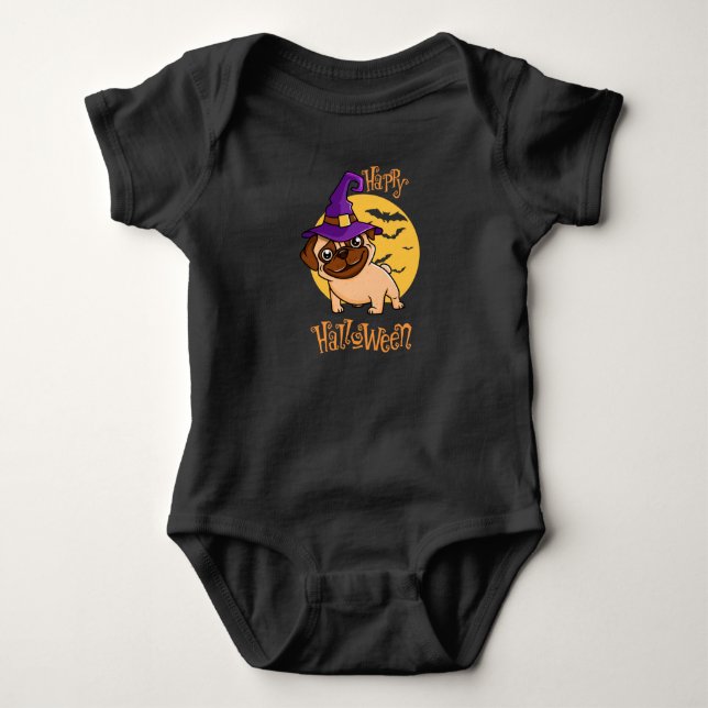 Body pour bébé Puggy Halloween (Devant)