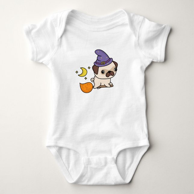 Body pour bébé Puggy sorcière (Devant)