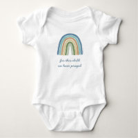 Pour Cet Enfant Nous Avons Prié Boho Rainbow Blue