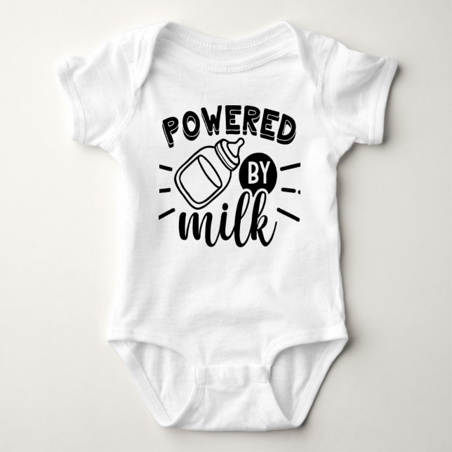 Body Powered by Milk Baby Bodysuit - Baby shower amusan (Devant)