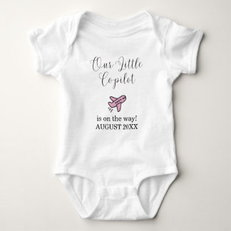 Body Pregnancy Baby Girl Pink Airplane Little Co-Pilot
