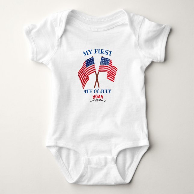 Body Premier 4 juillet 4e Toddler Patriotique USA Drape (Devant)