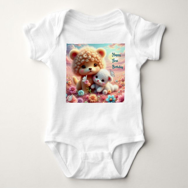 Body Premier anniversaire Bodysuit Jouet Ours (Devant)