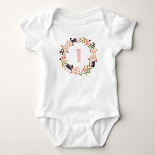 Body Premier anniversaire Floral Wreath Boho Baby Bodys