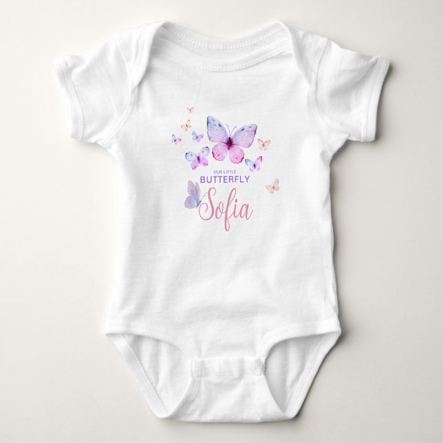 Body Premier anniversaire papillon fille 1er T-shirt ro (Devant)