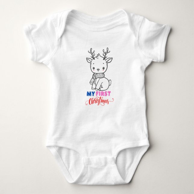 Body Premier bébé de Noël, mignon bébé Reindeer costume (Devant)