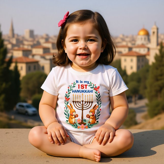 Body Premier Festival de Hanukkah, Plein de Douceur (Hanukkah First Festival, Full of Fluff Baby Bodysuit)