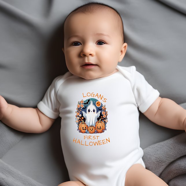 Body Premier Halloween de bébé personnalisé et mignon (👻 Ghostly Delight: Baby's First Halloween Personalized Bodysuit! 🎃)