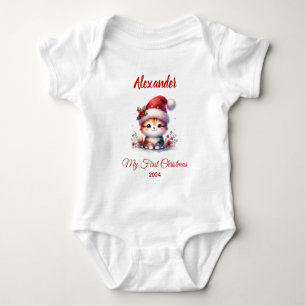 Body Premier Noël de bébé chat personnalisé mignon
