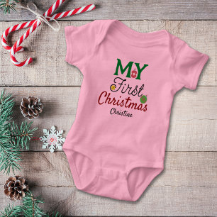 Body Premier Noël de Bébé Fille Nom