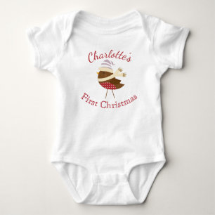 Body Premier Noël de bébé Oiseau d'hiver mignon