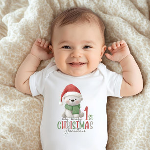 Body Premier Noël Nom personnalisé Blanc