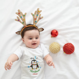 Body Premier pingouin de Noël pour bébé sur mesure