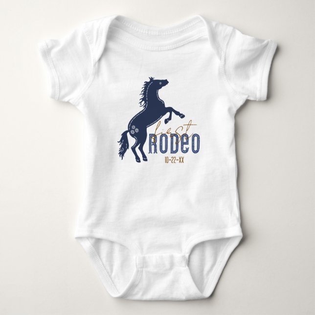 Body Premier Rodeo Baby Bodysuit - Navy Blue Western 1e (Devant)