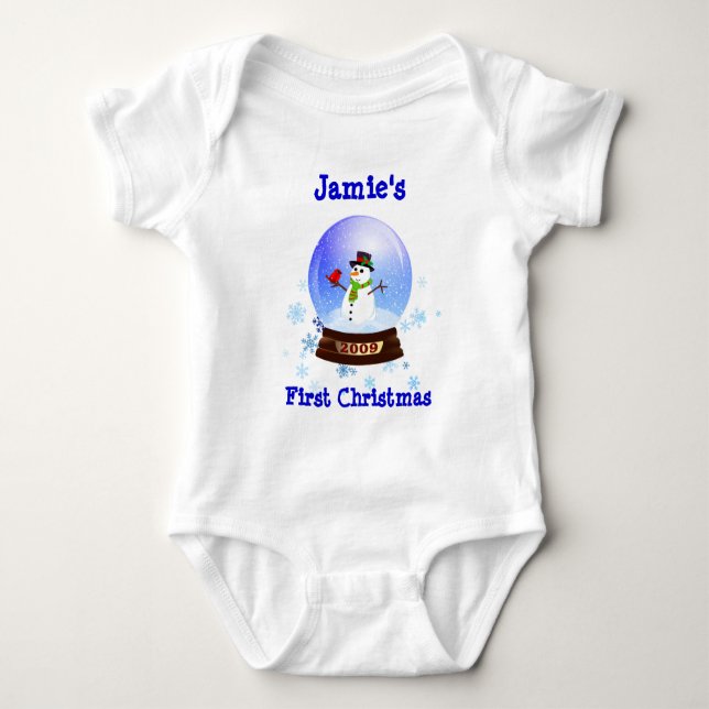Body Premier T-shirt de Snowglobe de Noël du bébé (Devant)