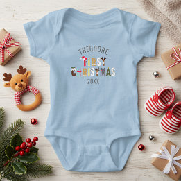 Body Première chemise de Noël pour bébé avec prénom Let