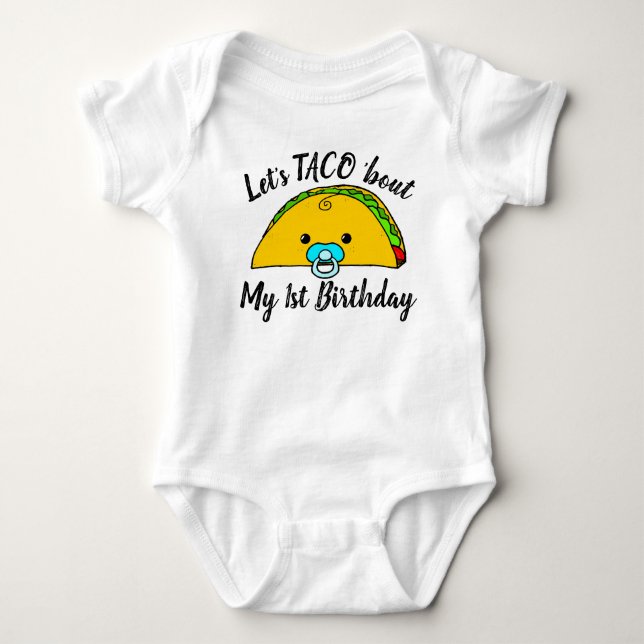 Body Première fête des tacos pour un bébé drôle et mign (Devant)