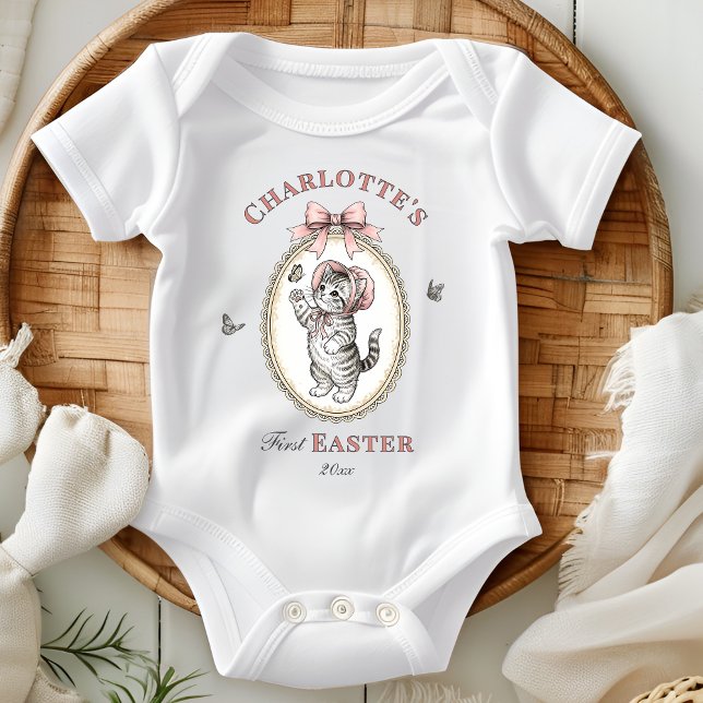 Body Première Pâques de bébé fille personnalisée (Personalized Baby Girl First Easter Baby Bodysuit)