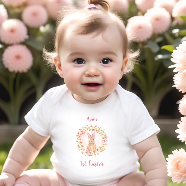 Body Première Pâques Personnalisée Baby girl Baby Bodys (First Easter Personalized Baby girl Baby Bodysuit)