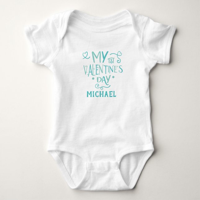 Body Première Saint-Valentin de bébé garçon personnalis (Devant)