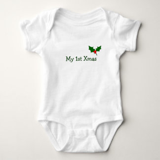 Body Première tenue de Noël du bébé avec Holly