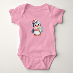Body Première tenue de pingouin de Noël pour bébé - mig