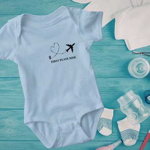 Body Première vol en avion bébé bleu personnalisé