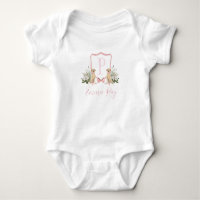Preppy Baby shower fille chien rose du sud