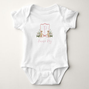 Body Preppy Baby shower fille chien rose du sud