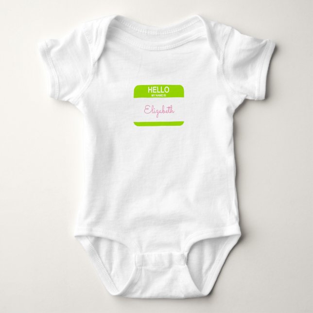 Body Preppy Bonjour Mon Nom Est BÉBÉ NOM Étiquette Son  (Devant)