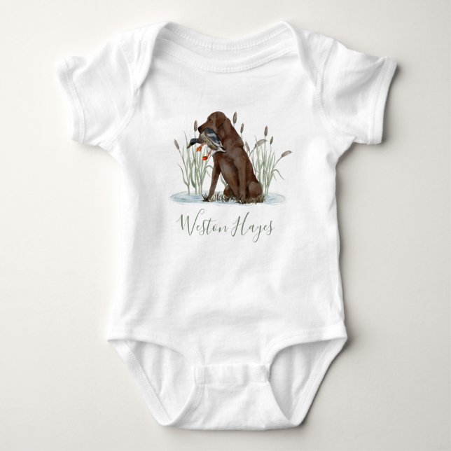 Body Preppy Southern Green Duck Chien Baby shower (Devant)