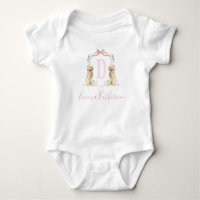 Preppy Southern Rose Girl Baby shower chien bébé