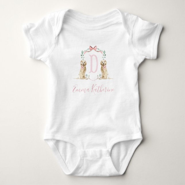 Body Preppy Southern Rose Girl Baby shower chien bébé (Devant)