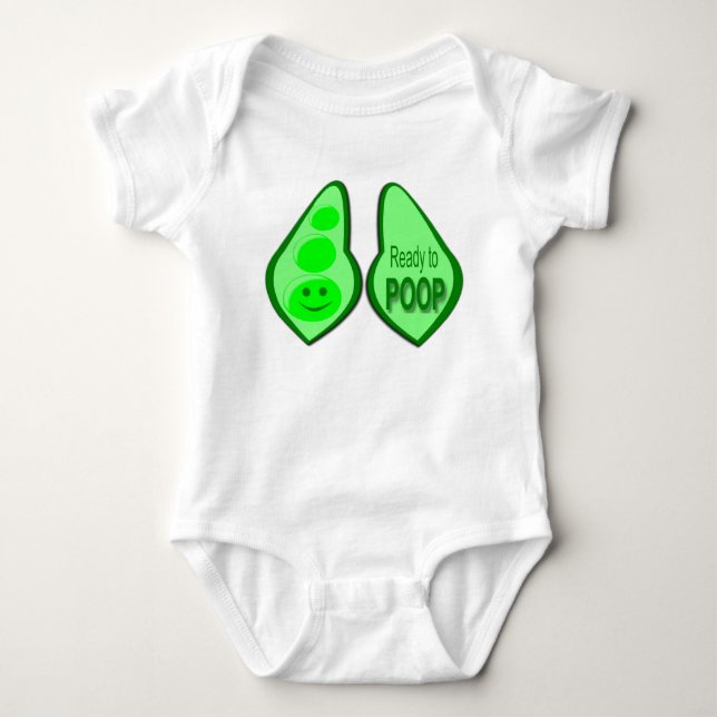 Body Prêt à faire caca bébé petit pois vert (Devant)
