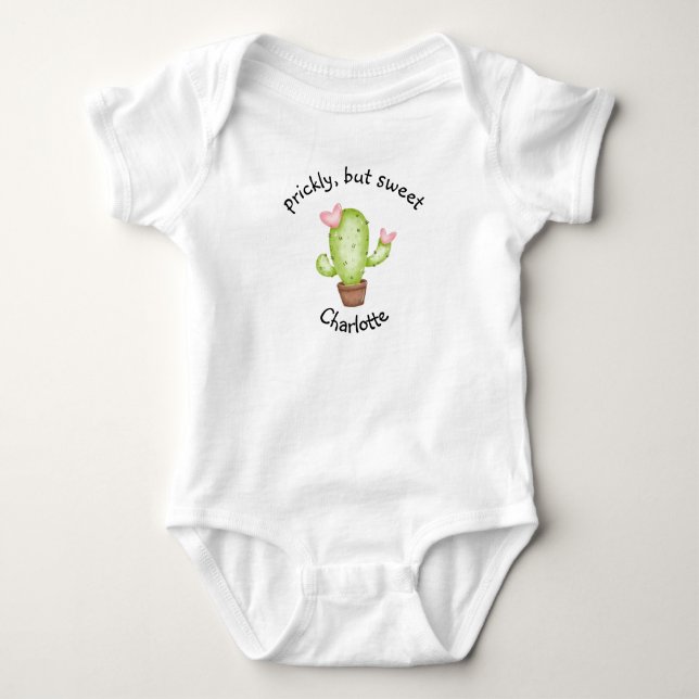 Body Prickly, mais doux Nom personnalisé Aquarelle Cact (Devant)