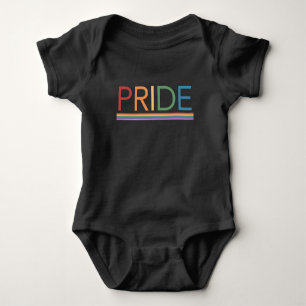 Body PRIDE arc-en-ciel bébé noir