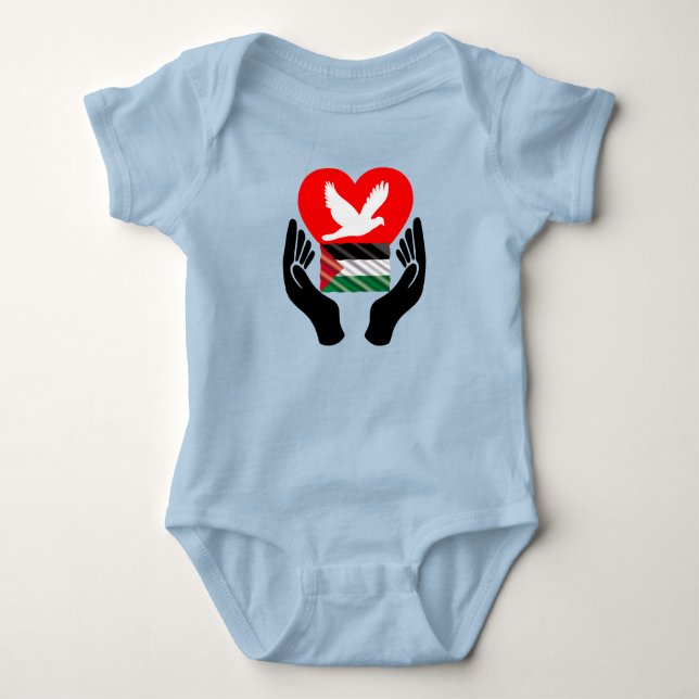 Body Priez pour la paix en Palestine | Peace Dove Heart (Devant)