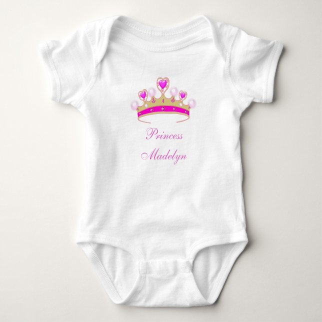 Body Princesse biologique Madelyn, Crown Baby Tee, Ajou (Devant)
