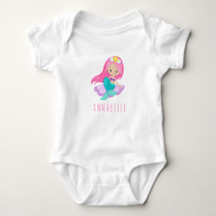 Body Princesse rose mignonne Girl Sitting Sea Shell de