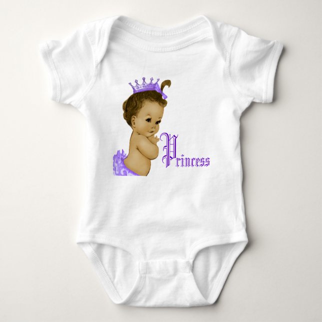 Body Princesse violette Africaine Américaine Baby Girl  (Devant)