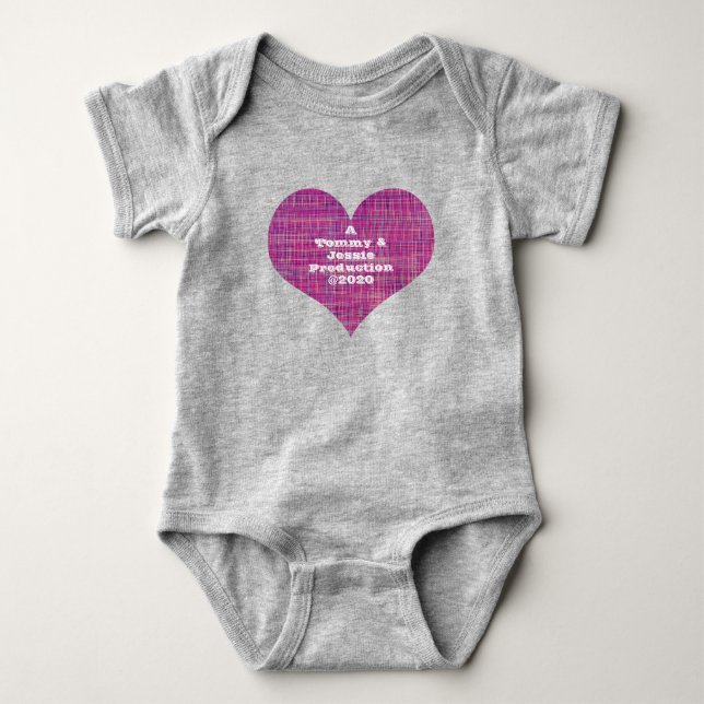 Body Production de forme cardiaque Grille rose Bébé une (Devant)