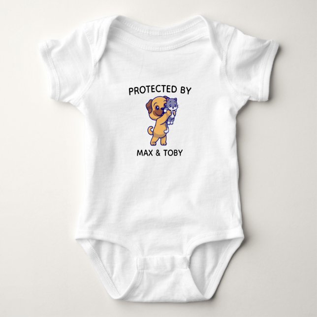 Body protégé par chien et chat Baby shower Cadeau Bod b (Devant)
