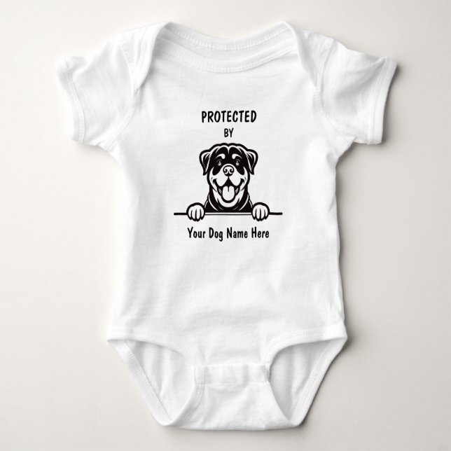 Body Protégé par Rottweiler Dog, Custom Dog Name (Devant)
