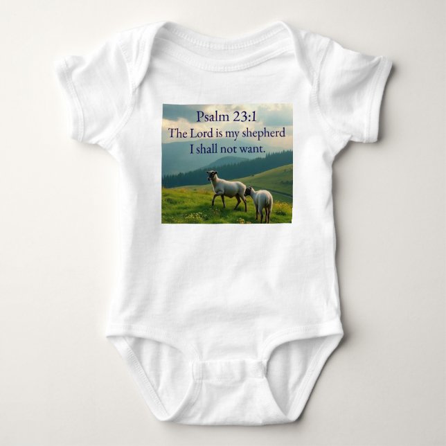 Body Psalm 23:1 Bible Verse Baby Bodysuit (Devant)