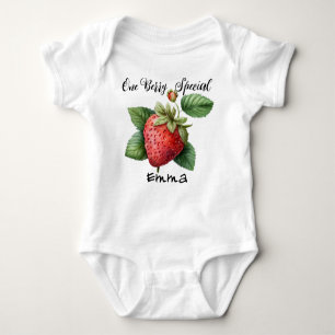 Body Pun aux fraises sur mesure - Bodysuit Bébé Berry S