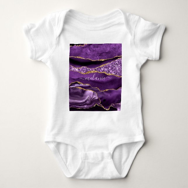 Body Purple Gold Parties scintillant Nom personnalisé B (Devant)