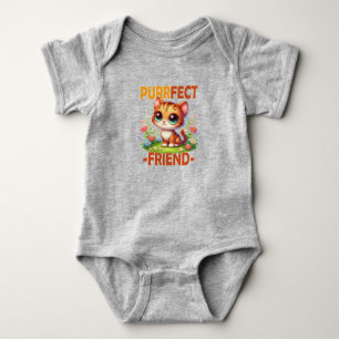 Body Purrfect Friend pun Cute orange chat chaton dessin