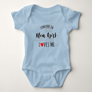 Body Quelqu'Un À New York M'Aime Carte Bébé Bodysuit