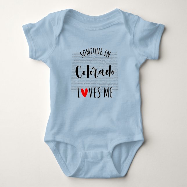 Body Quelqu'Un Au Colorado M'Aime Carte Bébé Bodysuit (Devant)