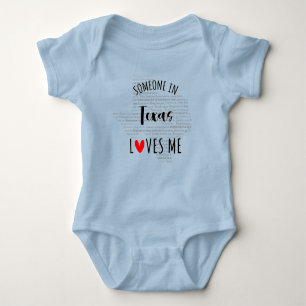 Body Quelqu'Un Au Texas M'Aime Carte Bébé Bodysuit